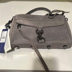 Brand New Suede Leather Grey Mini Mac